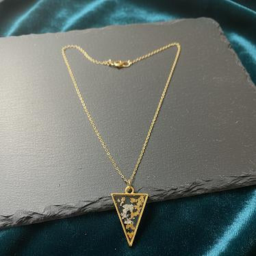 Gold Triangle Foil Flake Necklace
