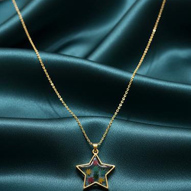 Gold Star Confetti Pendant Necklace