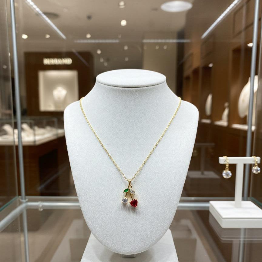 Gold Crystal Tulip Pendant Necklace