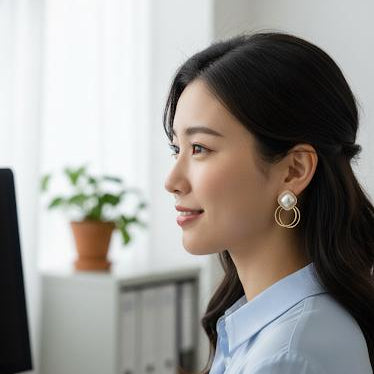 Gold Double Hoop Pearl Earrings