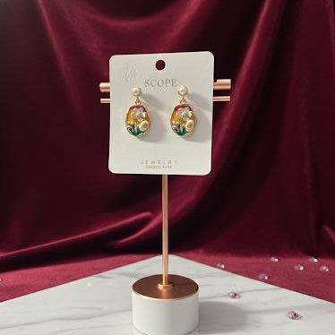 Pearl & Floral Garden Drop Earrings