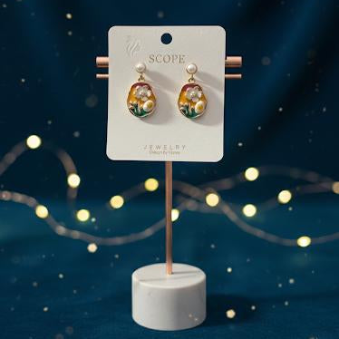 Pearl & Floral Garden Drop Earrings