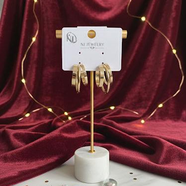 Gold Triple Layer Hoop Earrings