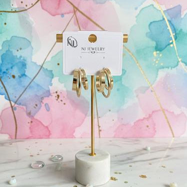 Gold Triple Layer Hoop Earrings