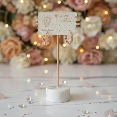 Rose Gold Twisted Rope Hoop Earrings