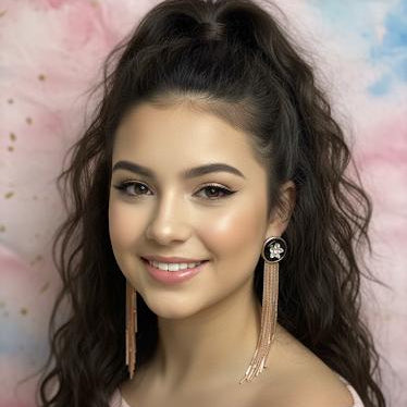 Black Floral Crystal Tassel Earrings