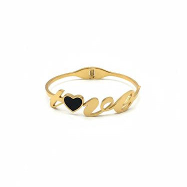 Gold "Love" Script Bangle