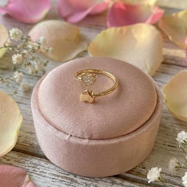 Gold Double Heart Open Ring