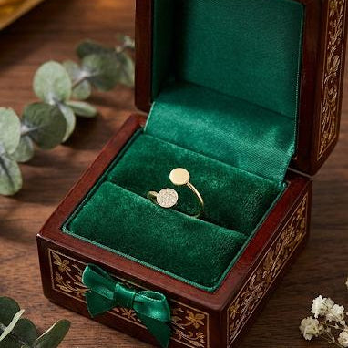 Gold Double Disc Open Ring