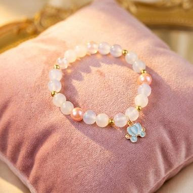 Pastel Bead Butterfly Charm Bracelet (Pack of 10)