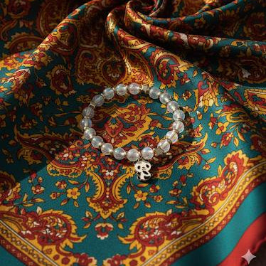 Clear Crystal Panda Charm Bracelet (Pack of 10)