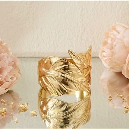 Golden Leaf Cuff Kada