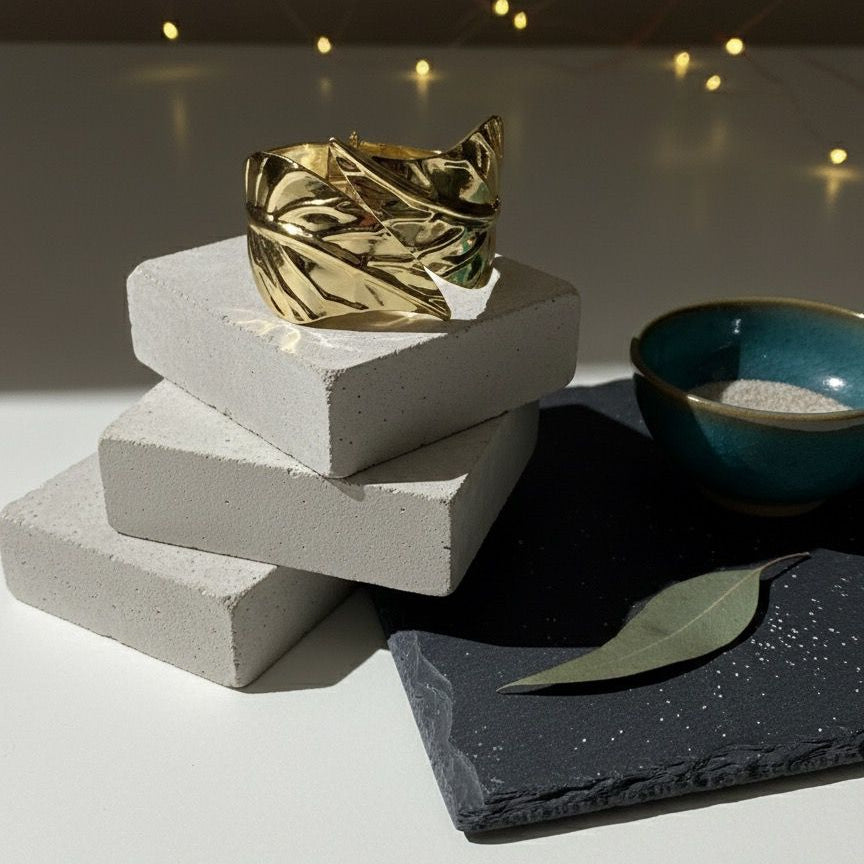 Golden Leaf Cuff Kada