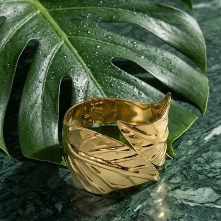 Golden Leaf Cuff Kada