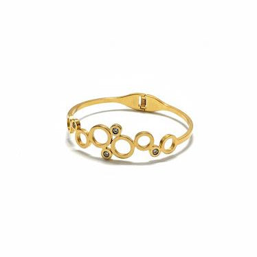 Gold Bubble Circle Bangle